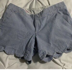 Lilly Pulitzer the Buttercup Blue And White Seersucker Shorts Size 2